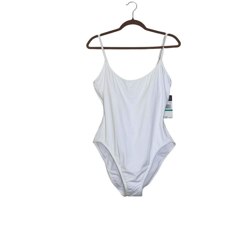 NWT Anne Cole Signature White One-Piece Swimsuit Size 16